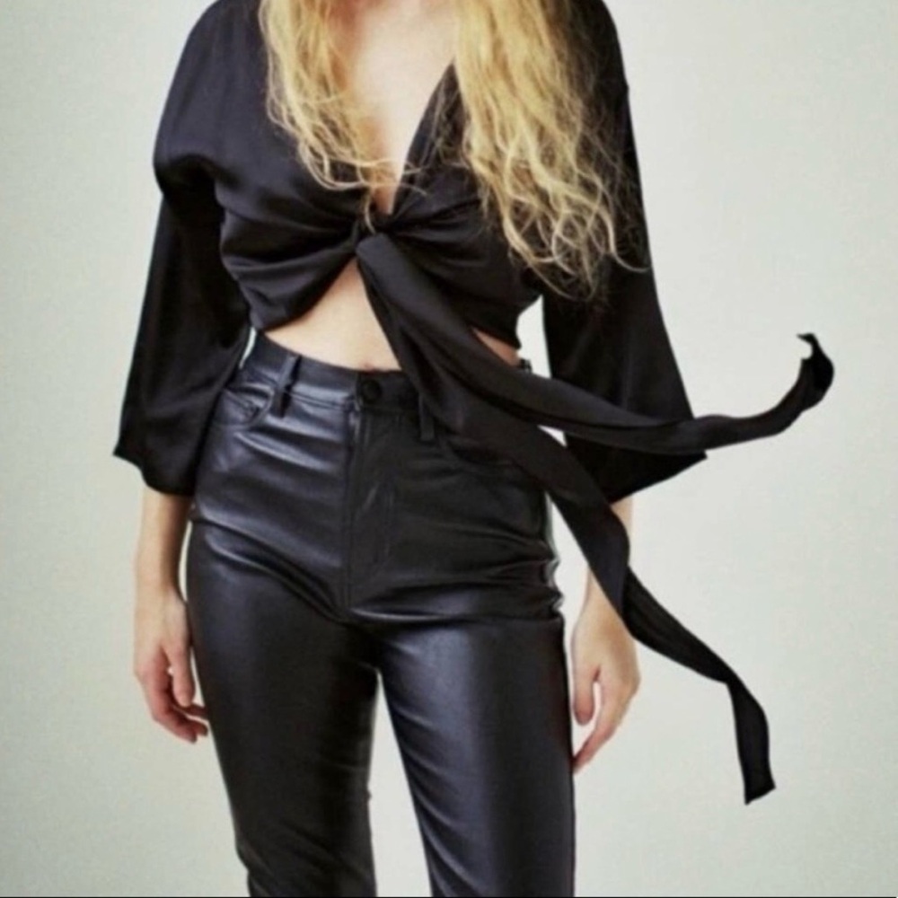 Urban Outfitters Black Tie-Front Blouse
